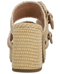 Mia Women's Woven Raffia Platform Dress Sandals