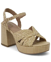 Mia Women's Woven Raffia Platform Dress Sandals