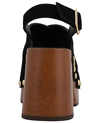 Mia Women's Eudora Studded Crisscross Square-Toe Platform Casual Sandals