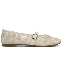 Mia Women's Bluet Embroidered Mesh Mary Jane Ballet Flats