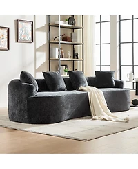 Streamdale Furniture Curved Loveseat with 3 Pillows, Deep Seat Couch for Apartment