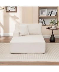 Streamdale Furniture Streamdale Right Armrest Chaise Lounge Sofa Bed, Oversized Sleeper Chair for Living Room