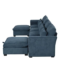 Streamdale Furniture U-shaped Modular Corner Sofa with Two Ottomans