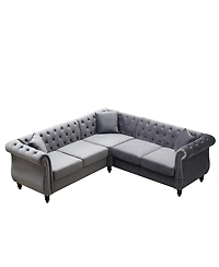 Streamdale Furniture 83.5" Oversized L-Shaped Sectional Sofa, 5-Seater Couch with 3 Pillows