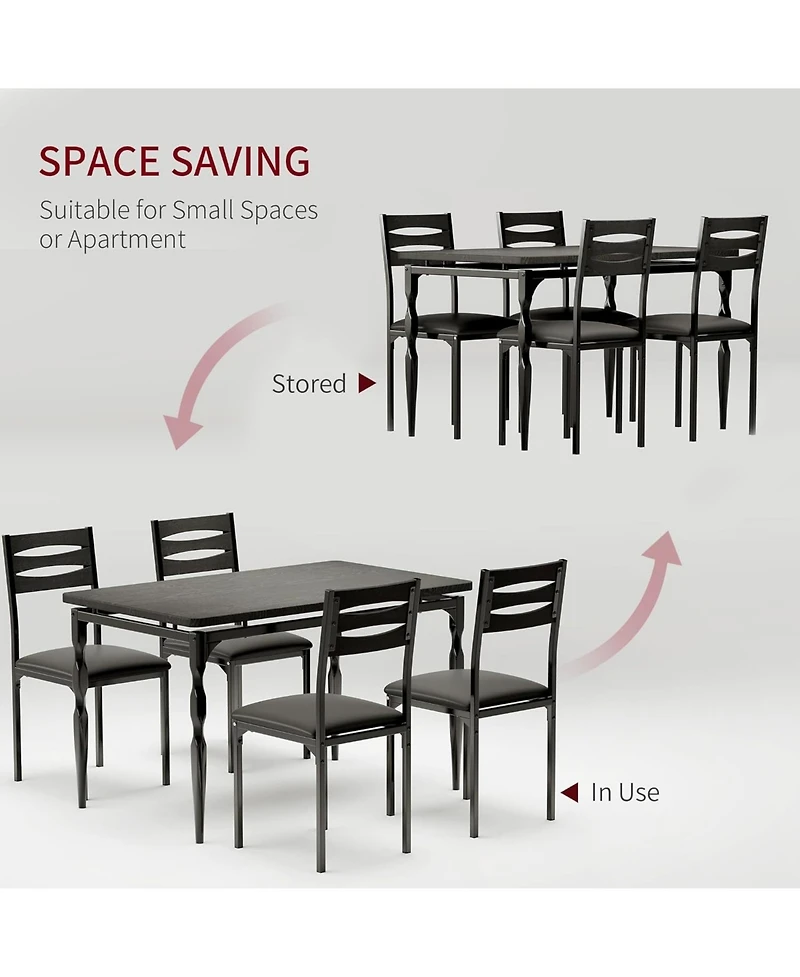 gaomon 5-Piece Industrial Dining Table Set, Modern Table & Chairs Set for 4, Compact Kitchen Set for Apartment