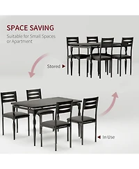 gaomon 5-Piece Industrial Dining Table Set, Modern Table & Chairs Set for 4, Compact Kitchen Set for Apartment