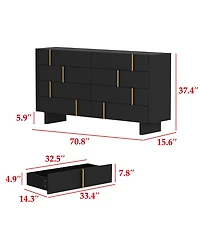 Homsee 71" Dresser with 8 Large Drawers, Bedroom Chest