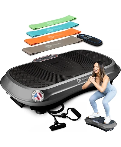 LifePro Vibration Plate – Whole Body Workout Fitness Platform with Loop Bands for Home Training & Exercise Routine