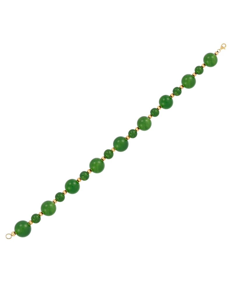 Macy's Onyx (10mm) Beaded Bracelet 14k Yellow Gold Over Sterling Silver (Also available Jade Bead)