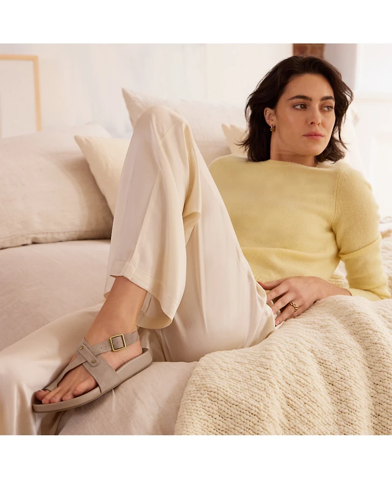 Franco Sarto Women's Blair Toe Loop Round Flat Sandals