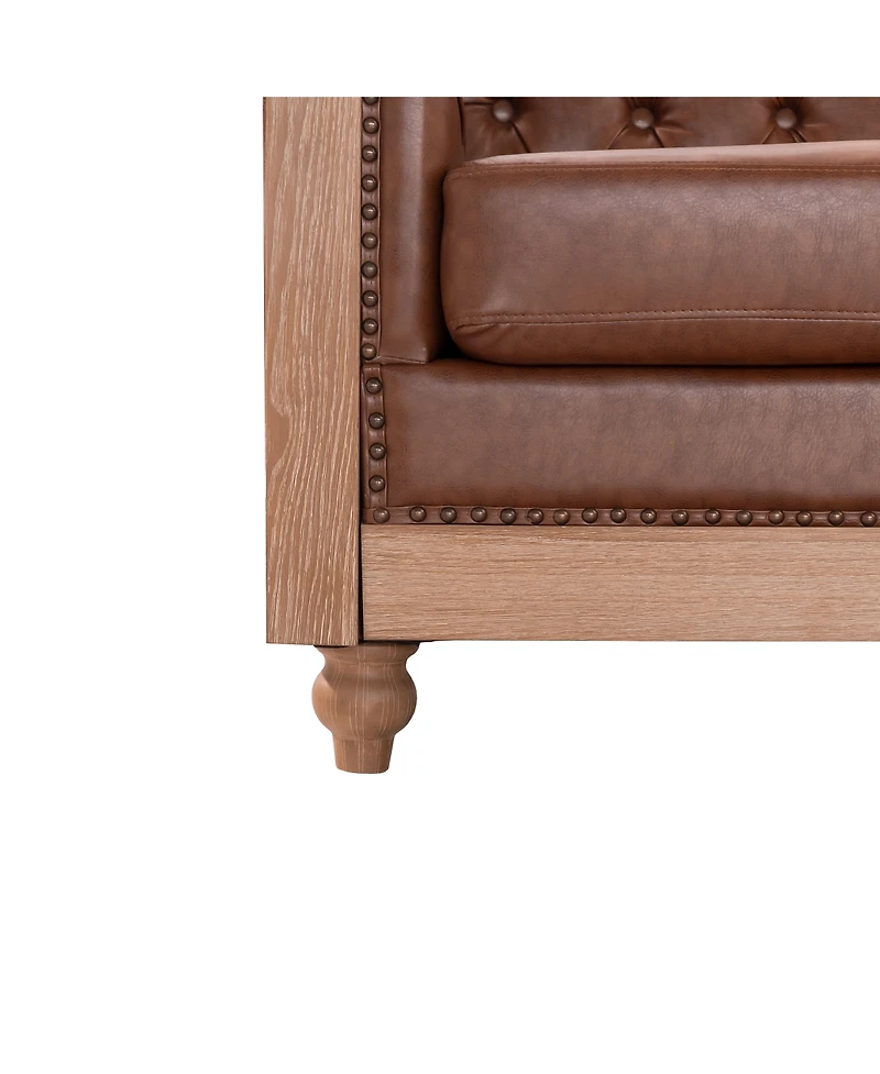 Streamdale Furniture Comfy Large Sectional Sofa with Wooden Legs, Retro Style for Living Room