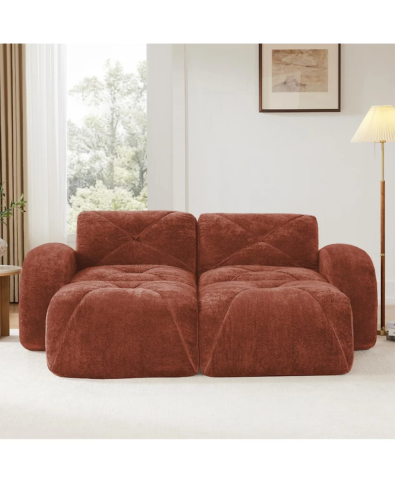 Streamdale Furniture 2-Seater Tufted Sofa, Soft Velvet, No Assembly