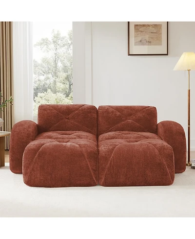 Streamdale Furniture 2-Seater Tufted Sofa, Soft Velvet, No Assembly