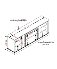 Streamdale Furniture 70" Tv Stand with Faux Stone Surround and 23" Fireplace Insert.