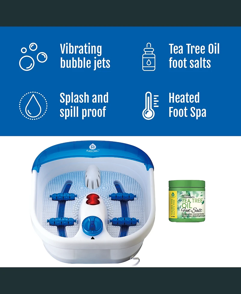 Pursonic Ultimate Recovery Bundle: 3D Shiatsu Back Massager & Heated Foot Spa