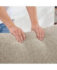 Streamdale Taupe Wide Modular Sofa Bed with Chenille Fabric and Metal Legs