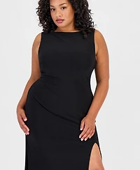 B Darlin Trendy Plus Scoop-Neck Shiny Knit Gown