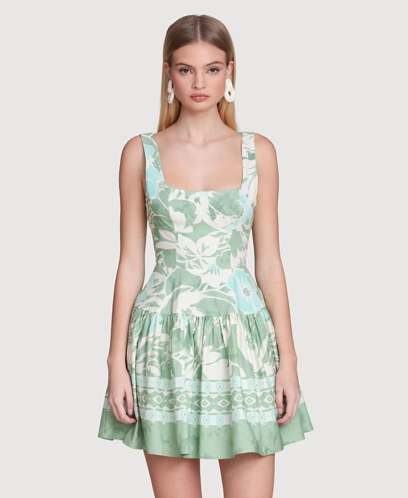 Avec Les Filles Women's Printed Bustier Mini Dress