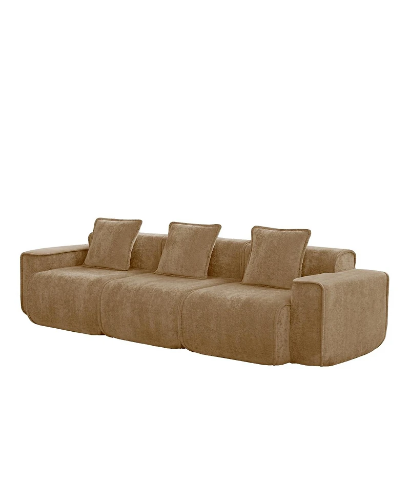 Streamdale Furniture Deep Seat Modular 3-Seat Boneless Sofa with French Edge Piping