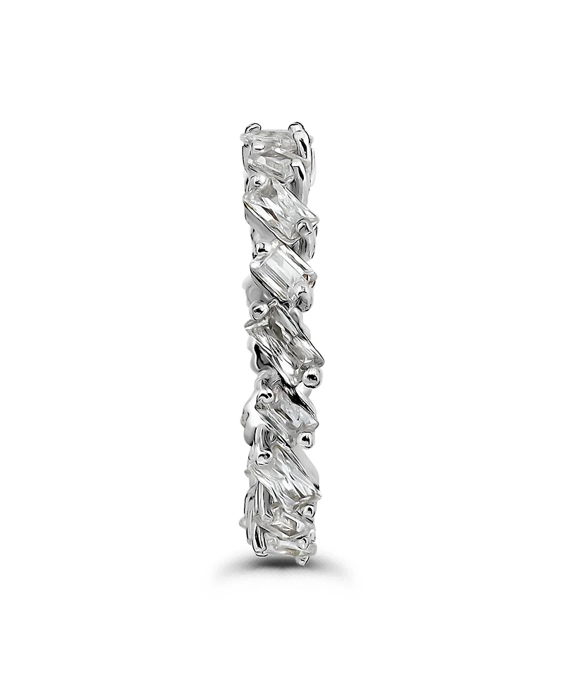 Macy's 2 5/8 Cttw 4x2mm 3x3mm Baguette Cut Cubic Zirconia Stones Alternating Eternity Band Ring
