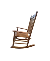 Flynama Solid Hardwood Rocking Chair for Balcony Porch Wide Seat Armrest Capacity