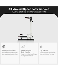 BalanceFrom Dip Stand, Home Gym Exercise Equipment Steel Bar, 500 Pound Capacity, White