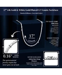 Flawless Tennis Necklace with Round Shape Cubic Zirconia