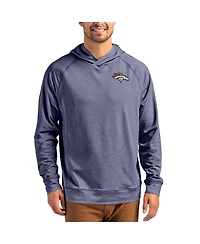 Cutter & Buck Men's Heather Navy Denver Broncos Adapt Knit Raglan Pullover Hoodie