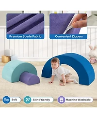 Mecale Kids' Rainbow Arc Climber Set with Foam Blocks and Machine