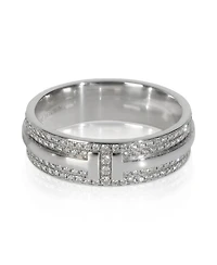Pre-Owned Tiffany & Co White Gold Diamond Tiffany T Wide Ring