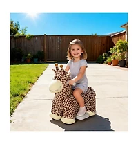 Qaba 6V Kids Ride On Horse, Electric Riding Animal Giraffe with Music