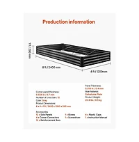 Slickblue 8x4x1 ft Galvalume Metal Raised Garden Bed