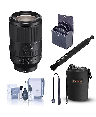 Sony Fe 70-300mm f/4.5-5.6 G Oss Lens, Bundle with 67mm Filter Kit, Lens Pouch, Lens Cleaner, Cleaning Kit and Lens Cap Tether