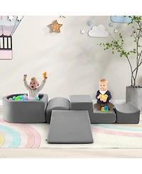 Mecale 5-Piece Climb and Crawl Playset with Ball Pit for Active Play