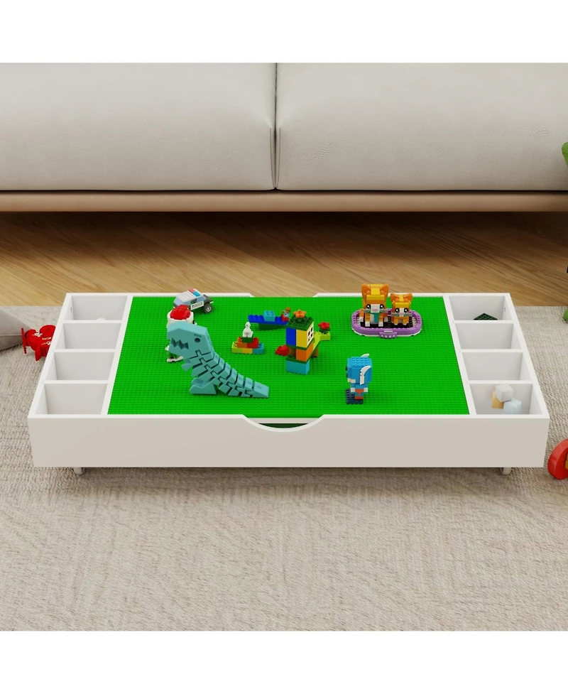 Streamdale Furniture 2-in-1 Play Table and Toy Organizer, Lego Compatible