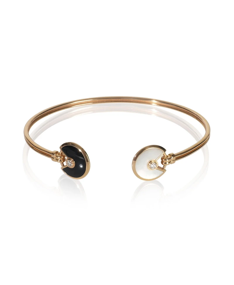 Pre-Owned Cartier Rose Gold Mother Of Pearl and Onyx Amulette de Cartier Bracelet