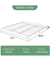 gaomon Simple Upholstered Panel Bed Frame, Modern Bed Base with Comfortable Headboard