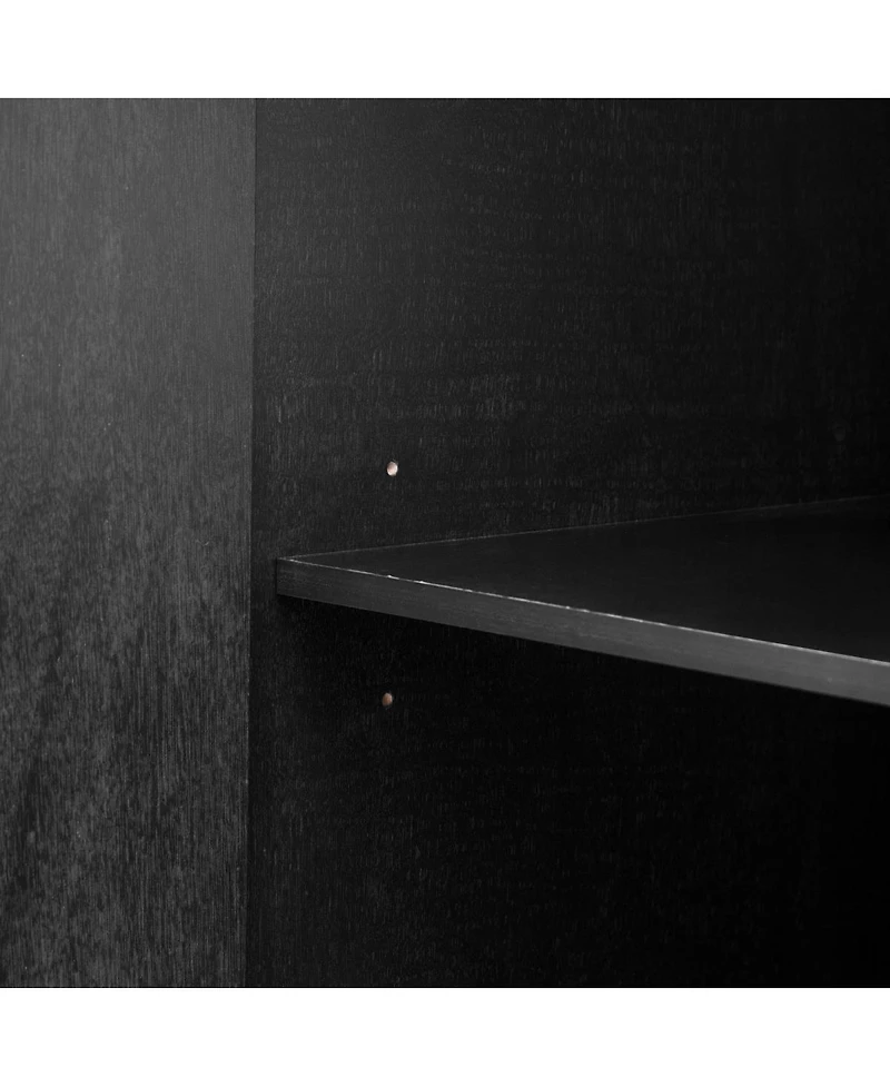 Streamdale Furniture Taupe Wood Sideboard Cabinet with Adjustable Shelves & Gold Handles