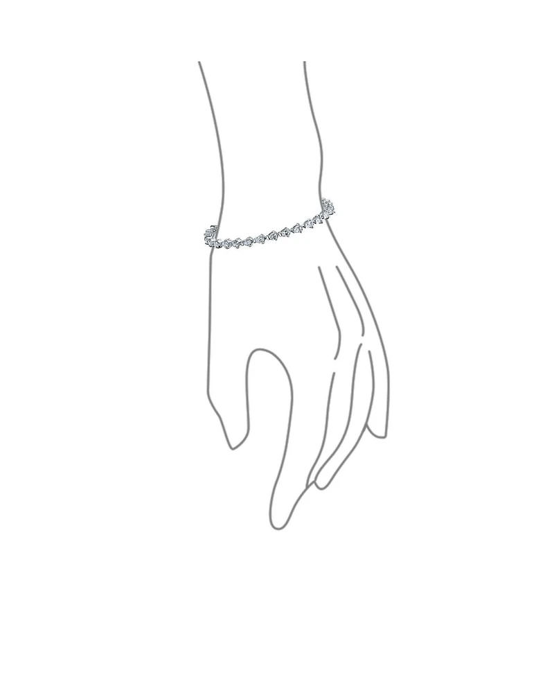 Bling Jewelry Delicate 12CTW Cz Pear Shape Teardrop Cubic Zirconia Tennis Bracelet Plated 7-7.5 Inch