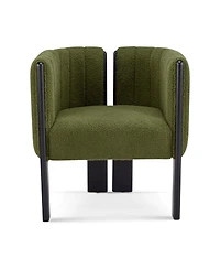 Streamdale Furniture Dining Chairs Set of 4, Modern Olive Boucle Fabric, Rubber Wood Frame