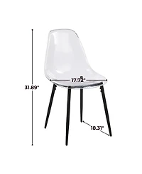 Streamdale Furniture Contemporary Transparent Dining Chair with Metal Legs