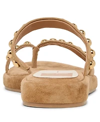Dolce Vita Women's Amary Strappy Studded Toe Thong Flat Sandals