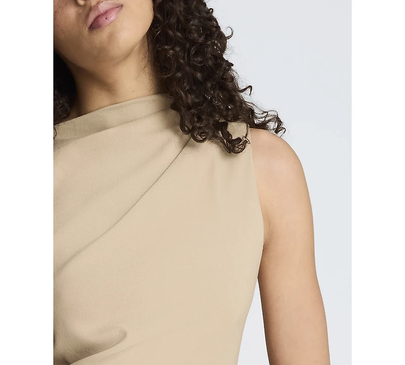 Kenneth Cole Women's Mock Neck Cascade Detail Mini Dress