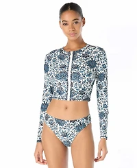 Michael Kors Women's Long-Sleeve Cropped Rashguard