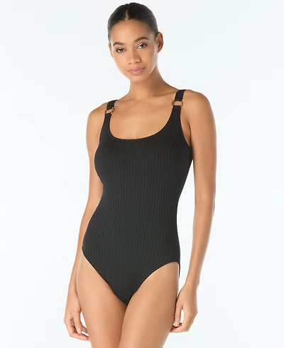 Michael Kors Women's Scoop Neck One-Piece Swimsuit
