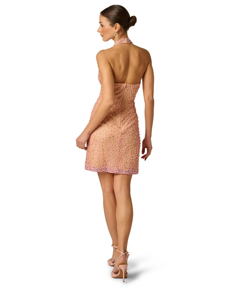 Adrianna Women's Embellished Halter Neck Swing Dress