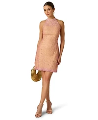 Adrianna Women's Embellished Halter Neck Swing Dress