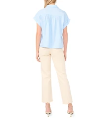 1.state Women's Collared Neck Short-Sleeve Blouse