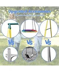 Streamdale Furniture Boys 2-Seat Indoor/Outdoor Swing Set with Safety Belt