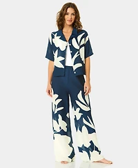 CeCe Women's Cabana Collared Neck Cover-Up Shirt